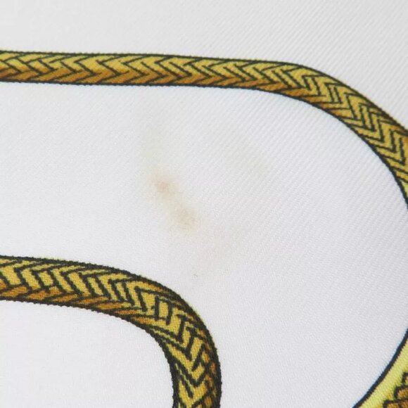 Auth HERMES Carre 90 Cliquetis Scarf Black/Gold/White Silk - e60123a - Picture 4 of 8